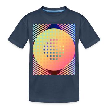 Moderne Kunst Grafik-Design 3 formen Linien Farben - Kinder Premium Bio T-Shirt - Navy - Vorne