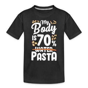 Mon corps est composé à 70% de pâtes - T-shirt bio Premium Enfant - noir - Devant