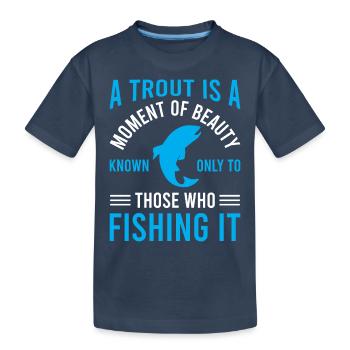 A trout is a moment of beauty - Kinder Premium Bio T-Shirt - Navy - Vorne