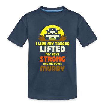 I like my trucks lifted - Lifted Truck - Kinder Premium Bio T-Shirt - Navy - Vorne