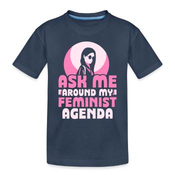 Ask me around my feminist agenda - Kinder Premium Bio T-Shirt - Navy - Vorne