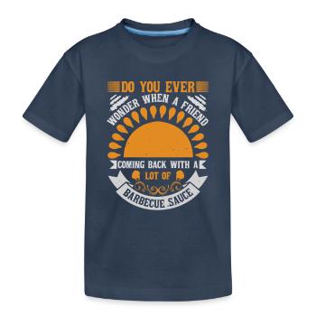 HABEN SIE SICH JEMALS GEFRAGT, WANN EIN FREUND ZURÜCKKOMMT - Kinder Premium Bio T-Shirt - Navy - Vorne