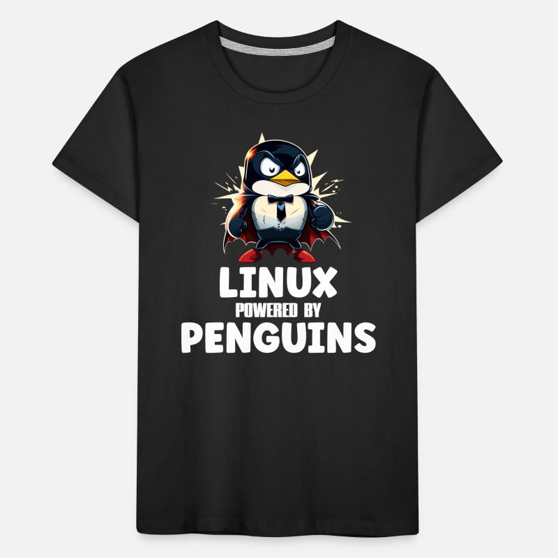 Linux Powered By Penguins Kinder Premium Bio T-Shirt