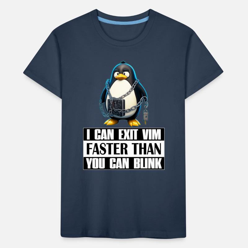 I Can Exit VIM Faster Than You Can Blink Linux Fun Kinder Premium Bio T-Shirt