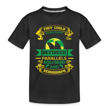 ENTRE DAUPHINS PARALLÈLES - T-shirt bio Premium Enfant - noir - Devant