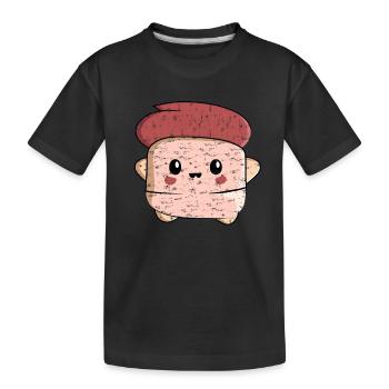 Kawaii Thumb Man with Red Hair Design - Kids' Premium Organic T-Shirt - black - Front