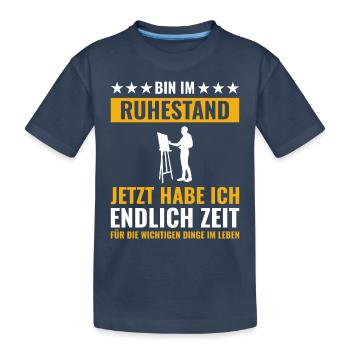 Rentner Rente Rentenbeginn Bilder malen Malerei - Kinder Premium Bio T-Shirt - Navy - Vorne
