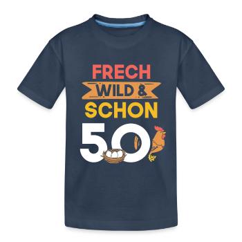 Geschenk 50 Jahre Geburtstag Huhn Hühner - Kinder Premium Bio T-Shirt - Navy - Vorne