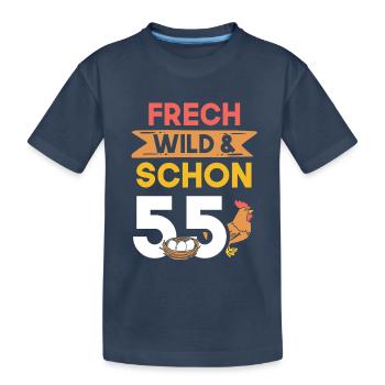 Geschenk 55 Jahre Geburtstag Huhn Hühner - Kinder Premium Bio T-Shirt - Navy - Vorne