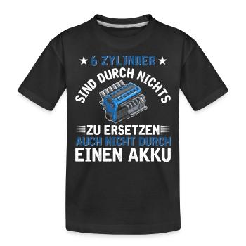 6 Zylinder Tuner Tuning V6 - Kinder Premium Bio T-Shirt - Schwarz - Vorne
