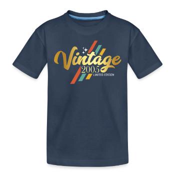 Vintage 2005 Birthday Sayings - Kids' Premium Organic T-Shirt - navy - Front