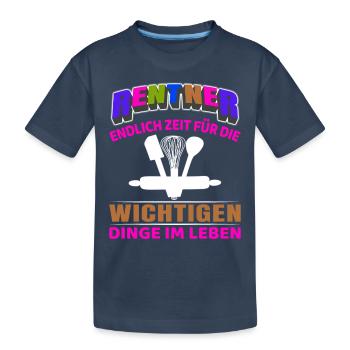 Rentner Rente Rentenbeginn Backen Bäcker - Kinder Premium Bio T-Shirt - Navy - Vorne