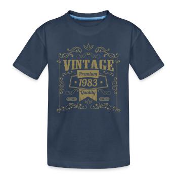 Vintage 1983 Birthday Sayings - Kids' Premium Organic T-Shirt - navy - Front