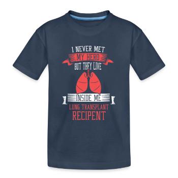 I never me my hero Lung transplant recipent - Kinder Premium Bio T-Shirt - Navy - Vorne