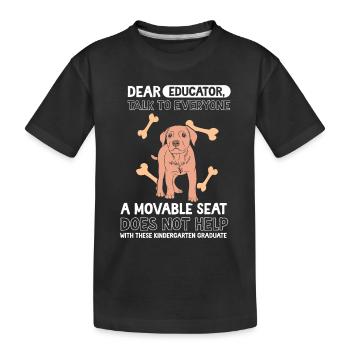 Hund Kita Kindergarten 2023 - Kinder Premium Bio T-Shirt - Schwarz - Vorne