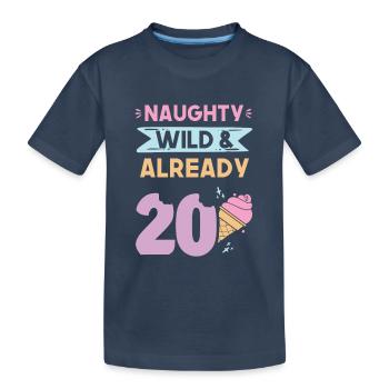 Geschenk 20 Jahre Geburtstag Eis essen - Kinder Premium Bio T-Shirt - Navy - Vorne