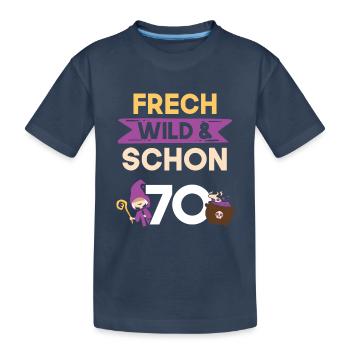 Geschenk 70 Jahre Geburtstag Halloween Hexe - Kinder Premium Bio T-Shirt - Navy - Vorne