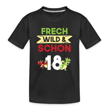 18 Jahre Geburtstag Drachen - Kinder Premium Bio T-Shirt - Schwarz - Vorne