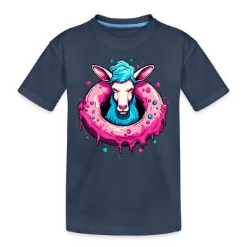 Der Donut-Schaf - Kinder Premium Bio T-Shirt - Navy - Vorne