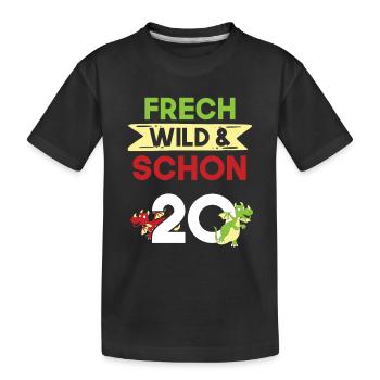 Geschenk 20 Jahre Geburtstag Drachen - Kinder Premium Bio T-Shirt - Schwarz - Vorne