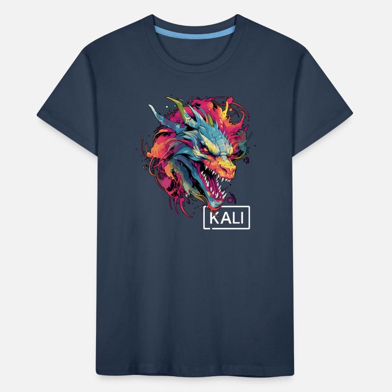 Kali Linux Dragon Design coloré pour DevOps et T-shirt bio Premium Enfant
