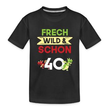 Geschenk 40 Jahre Geburtstag Drachen - Kinder Premium Bio T-Shirt - Schwarz - Vorne