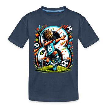 Idée d'anniversaire de football pour un garçon de 8 ans - T-shirt bio Premium Enfant - bleu marine - Devant