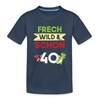 Geschenk 40 Jahre Geburtstag Drachen - Kinder Premium Bio T-Shirt - Navy - Vorne