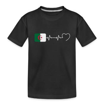 Herzschlag Algerien Mann Algerischer Humor - Kinder Premium Bio T-Shirt - Schwarz - Vorne