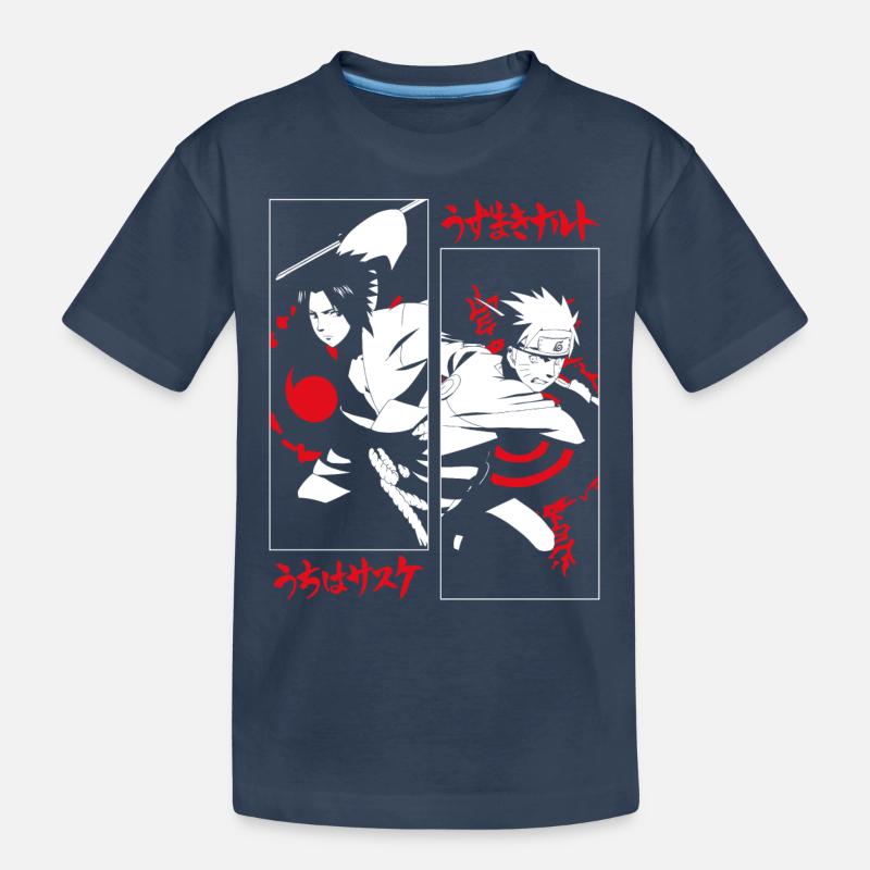 Naruto Shippuden Cool Design Avec Sasuke Et Naruto - T-shirt bio Premium Enfant - bleu marine