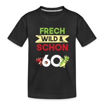 Geschenk 60 Jahre Geburtstag Drachen - Kinder Premium Bio T-Shirt - Schwarz - Vorne