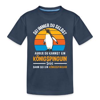 Seevögel Tierwelt Königspinguin Pinguin - Kinder Premium Bio T-Shirt - Navy - Vorne