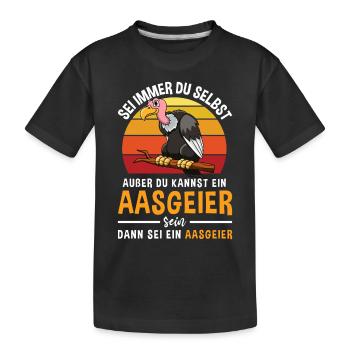 Greifvögel Vogelart Raubvogel Aasgeier - Kinder Premium Bio T-Shirt - Schwarz - Vorne