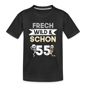 Geschenk 55 Jahre Geburtstag Skelett - Kinder Premium Bio T-Shirt - Schwarz - Vorne