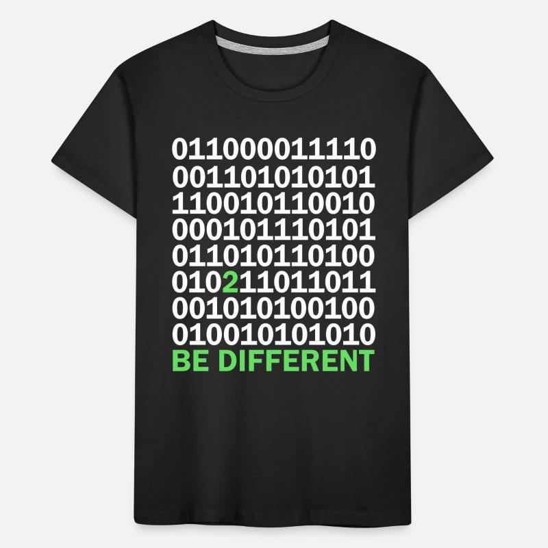 Binary Code Be Different Kids' Premium Organic T-Shirt