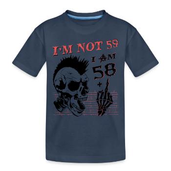 Ich bin 58 plus Mittelfinger - 59. Geburtstag - Kinder Premium Bio T-Shirt - Navy - Vorne