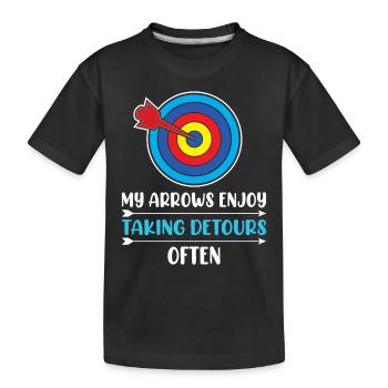 Bogenschießen Bogenschütze - Kinder Premium Bio T-Shirt - Schwarz - Vorne