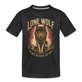 Lone Wolf - kein Rudel, keine Ketten, nur Wild - Kinder Premium Bio T-Shirt - Schwarz - Vorne