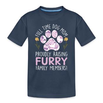 Pelzige Hunde Vollzeit-Hunde mama - Kinder Premium Bio T-Shirt - Navy - Vorne