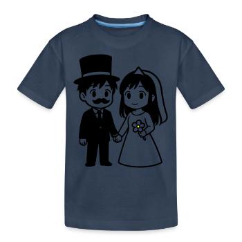 Couple de mariés Anime - T-shirt bio Premium Enfant - bleu marine - Devant