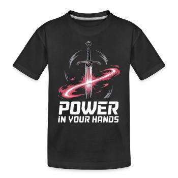 MACHT IN IHREN HÄNDEN - Kinder Premium Bio T-Shirt - Schwarz - Vorne