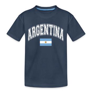 Argentinien Flagge - Kinder Premium Bio T-Shirt - Navy - Vorne