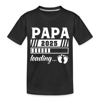 Papa 2025 werdener Vater Vati Geschenk - Kinder Premium Bio T-Shirt - Schwarz - Vorne