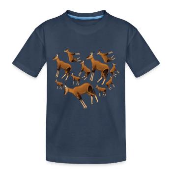 Herz Antilope - Kinder Premium Bio T-Shirt - Navy - Vorne