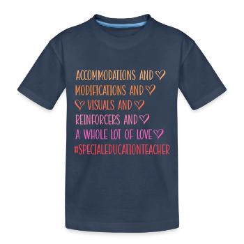#SpecialEducationTeacher - Kinder Premium Bio T-Shirt - Navy - Vorne