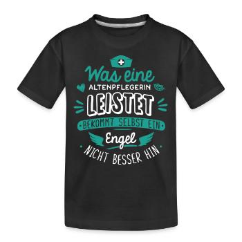 Altenpflegerin Pflegerin Altenpflege Geschenk - Kinder Premium Bio T-Shirt - Schwarz - Vorne