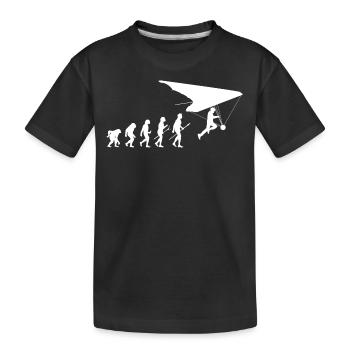 Hängegleiter Deltasegler Evolution Drachenflieger - Kinder Premium Bio T-Shirt - Schwarz - Vorne