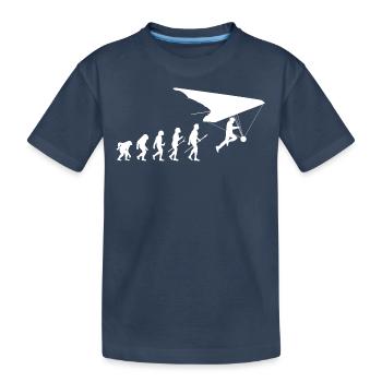 Hängegleiter Deltasegler Evolution Drachenflieger - Kinder Premium Bio T-Shirt - Navy - Vorne