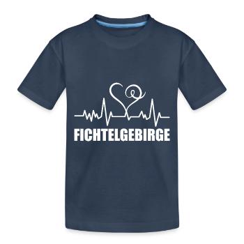 Heartbeat Fichtelgebirge - Kinder Premium Bio T-Shirt - Navy - Vorne