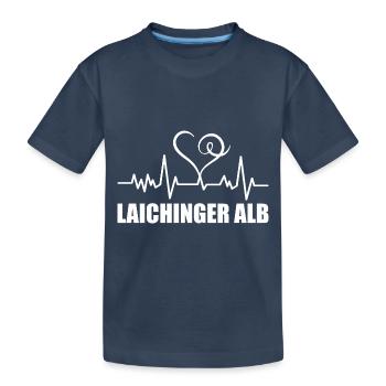 Heartbeat Laichinger Alb - Kinder Premium Bio T-Shirt - Navy - Vorne